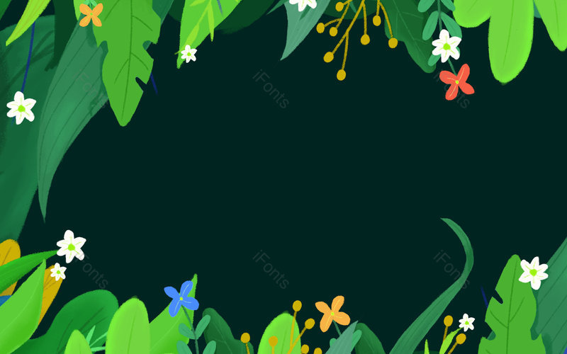 绿色插画装饰树叶植物边框春天立春元素,插画/手绘图,插画/手绘图库,插画/手绘图下载,插画/手绘